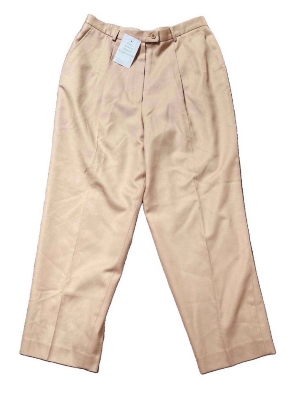 Talbots Petites 16P 100% Wool Dress Pants Tan Camel Pleated Lined Vintage USA